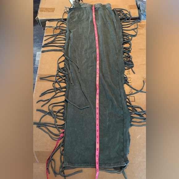 Fashion Nova Sahara Mineral Wash Stretch Maxi Skirt in Olive - Picture 9 of 10